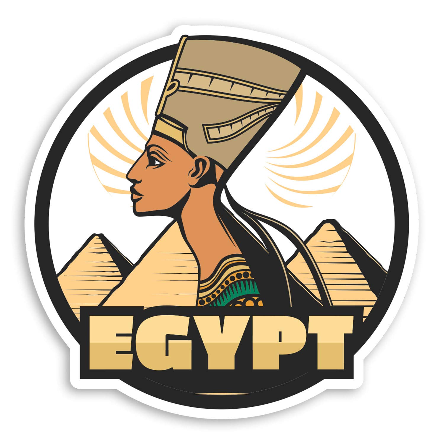 Destination Vinyl Ltd Multi 2 X 10Cm Egyptian Goddess Vinyl Stickers - Egypt Pharaoh Travel Sticker #20707 (10Cm Wide)