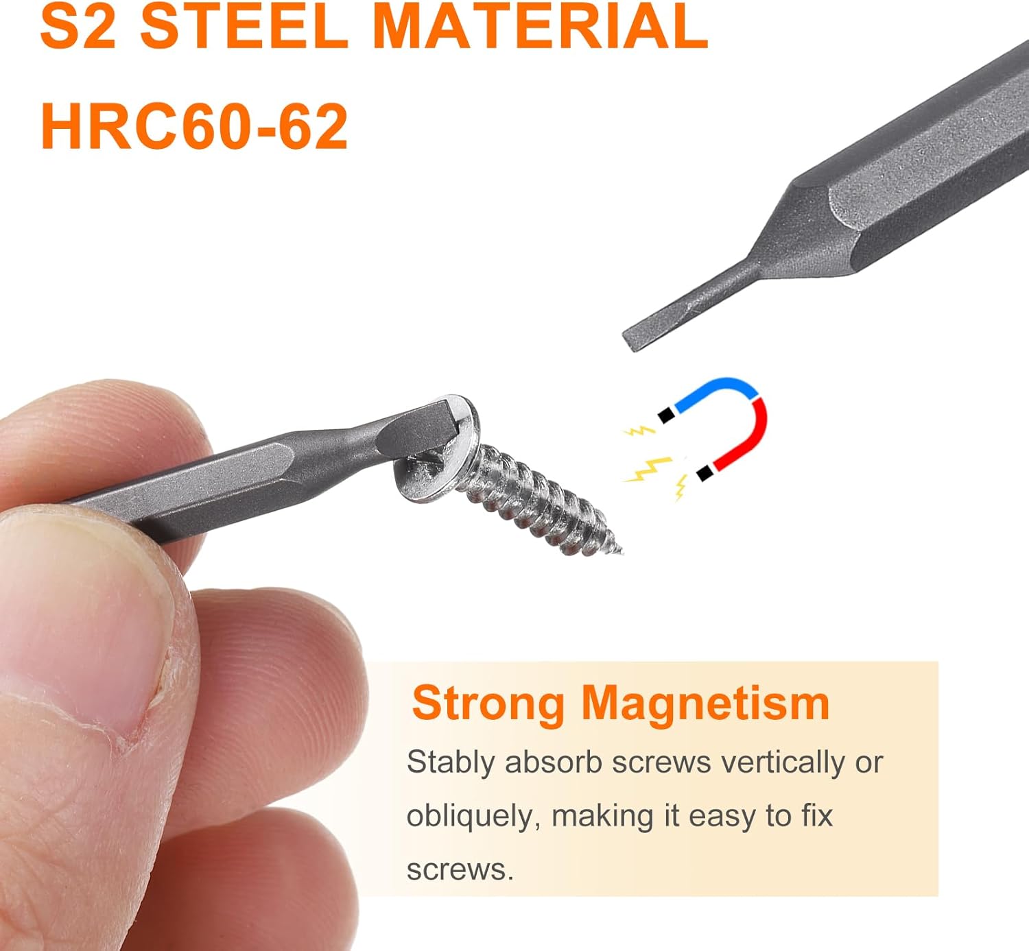 HARFINGTON 5pcs SL1.0 Slotted Screwdriver Bit 5/32" Hex Shank 28mm Length Magnetic Flat Head Hex Bits S2 Steel Screw Driver Bit for Electric Manual Screwdrivers Precision Repair