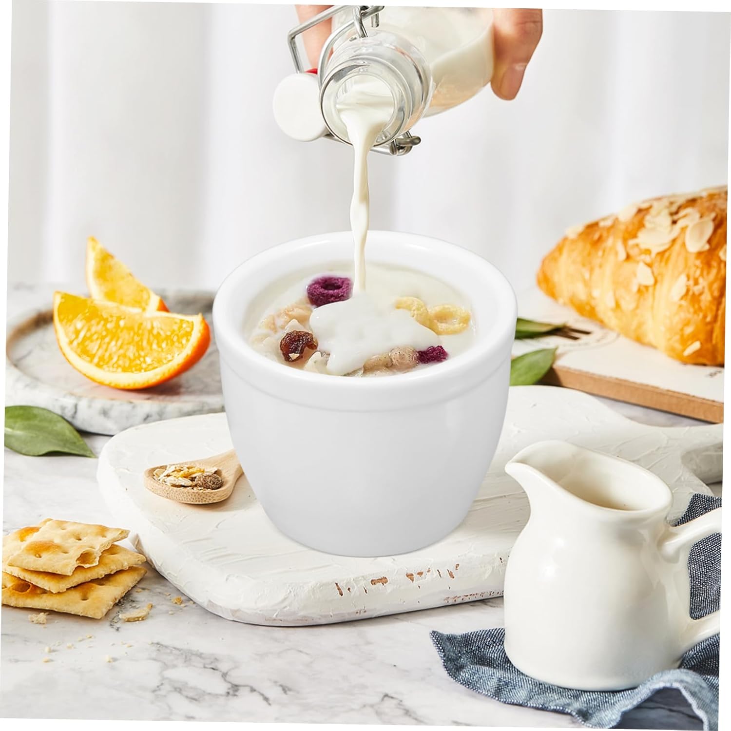 Alipis 4pcs Ceramic Dessert Cups High-Temperature Resistant Yogurt Bowls for Ice Cream Pudding and Desserts for Parties and Events