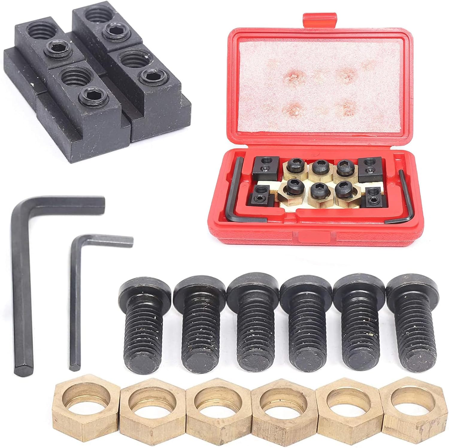 5/8 Inch T-Slot Eccentric Clamping Kit, 18 Pcs 1/2-13 Thread T-slot Clamping Nut Kit Lathe Mold Tool for Lathe Milling Machine Eccentric Fixture