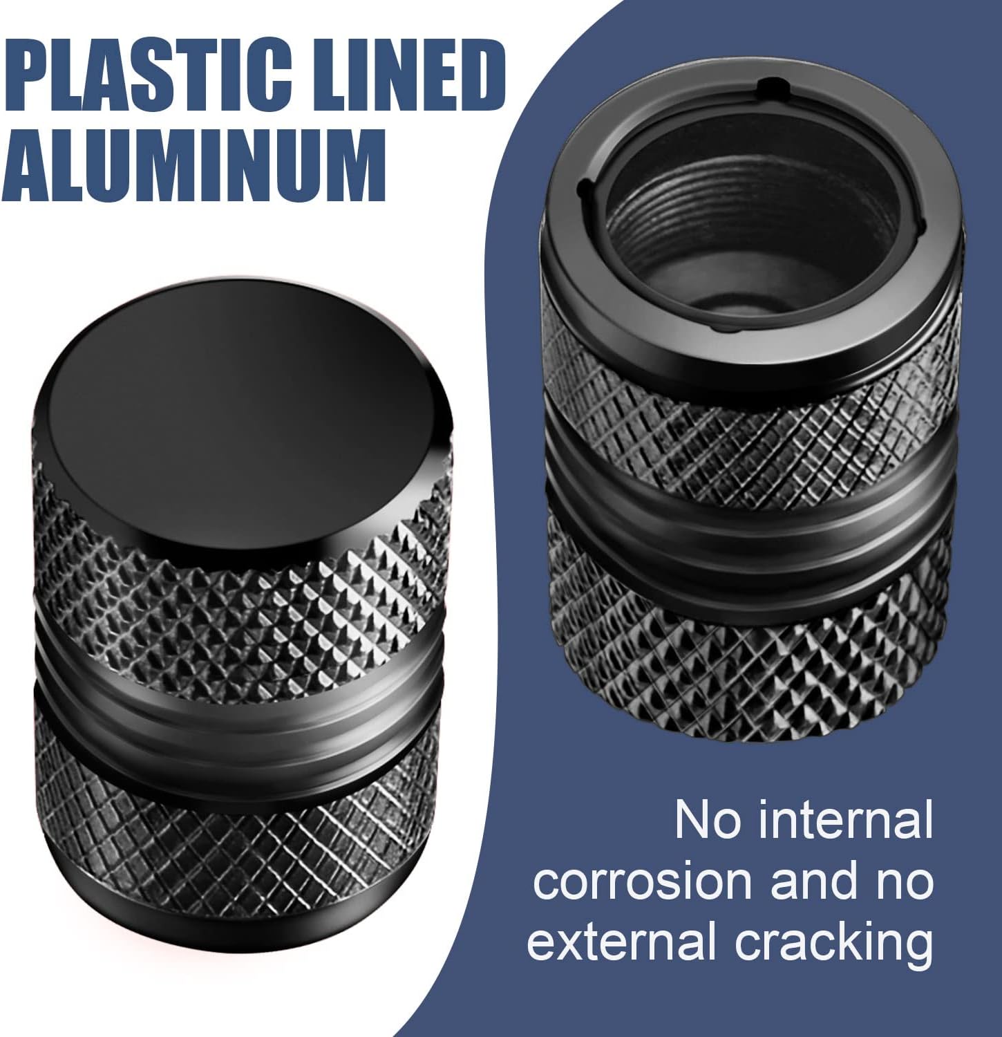 Tire Valve Stem Caps for Car Tires Air Caps Cover 8 Pack Corrosion Resistant Premium Alloy Leak-Proof Universal for SUV Truck Motorcycle Bike Black : Automotive