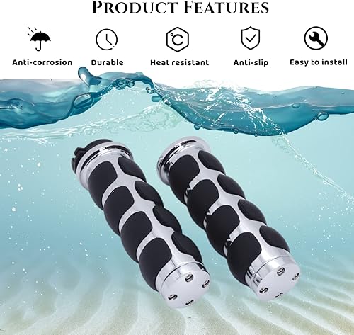 Miniatura 4 de Empuñaduras de mano para motocicleta de 1 pulgada y 0.984 in, antideslizantes, universales, para Harley Davidson Street Glide Sportster 883 Road