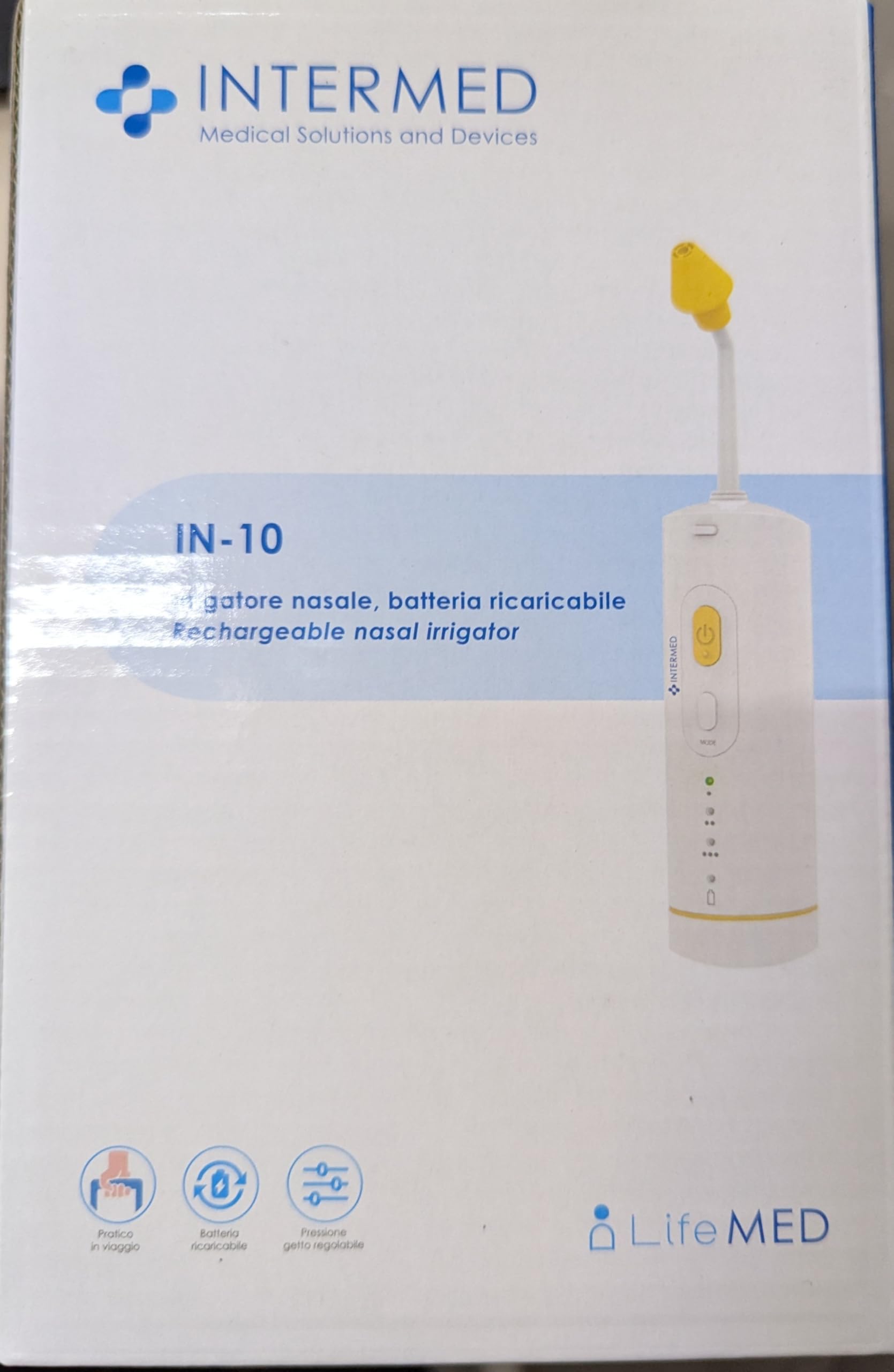 INTERMED IN-10 irygator nosa, higieniczny nos, wbudowany akumulator 2,4 V/1300 mA/h Przenośny