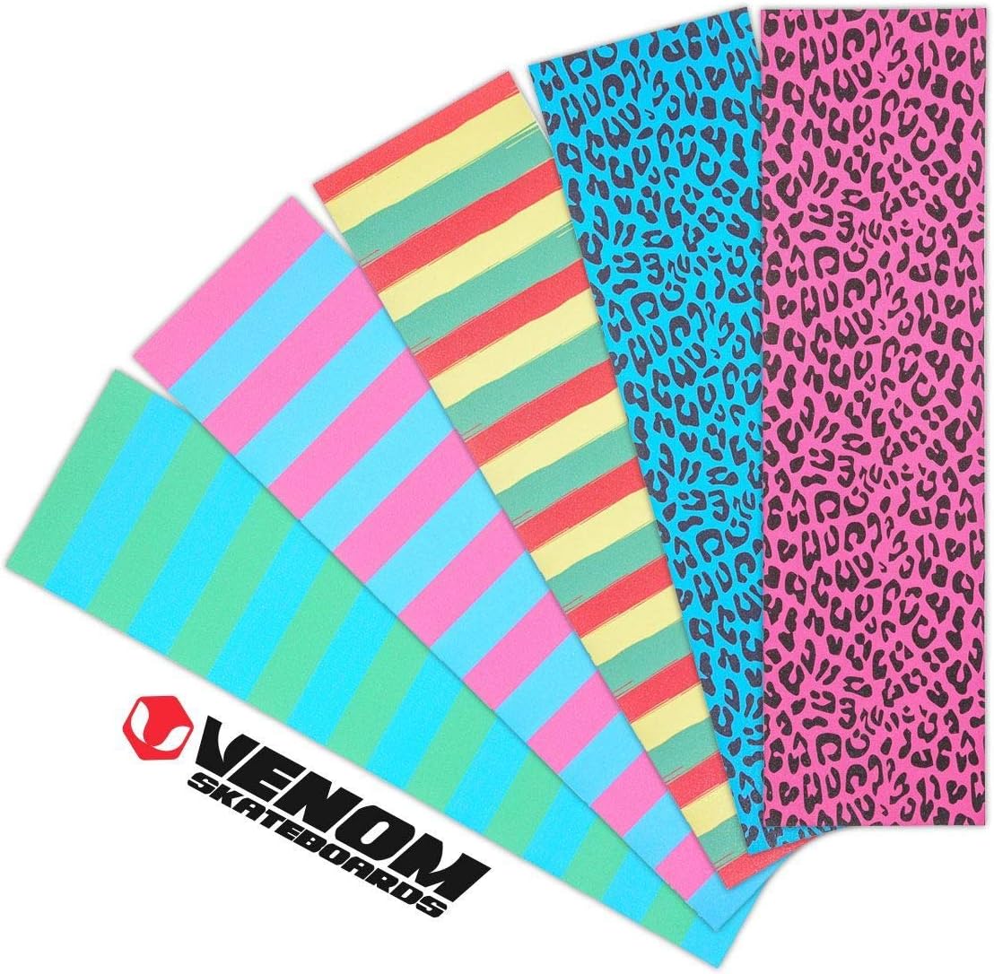 Venom Skateboards Griptape Pro Long Lasting Grip Tape for Skateboards 9" x 33" Skateboard Grip Tape - Skate Board Grip Tape For Skateboard Decks - Skateboard Accessories - Neon