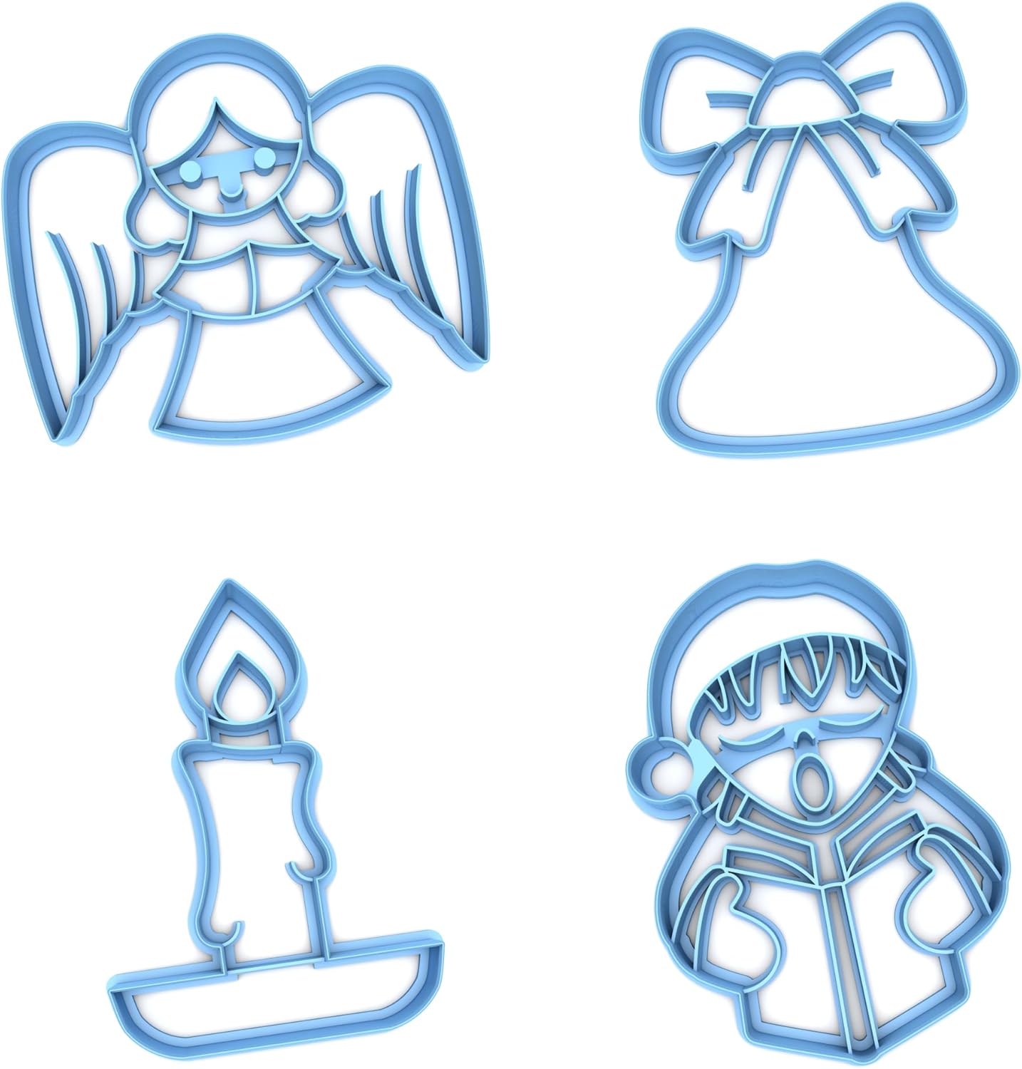 Inc Set of 4 Christmas Set v2 Cookie Cutter - Dishwasher Safe (3.5")