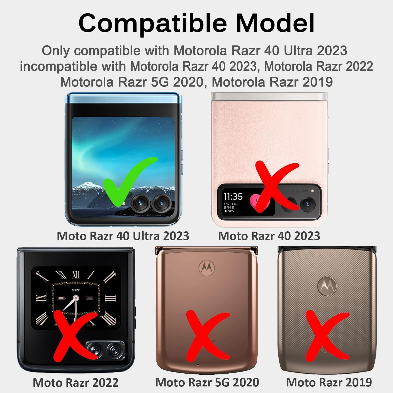 Zeking for Motorola Razr 40 Ultra/Razr Plus Case, Acrylic Transparent Hard Clear Hybrid Cover Non-Yellow Shockproof Bumper Slim Thin Case Cover for Motorola Razr 40 Ultra (Clear