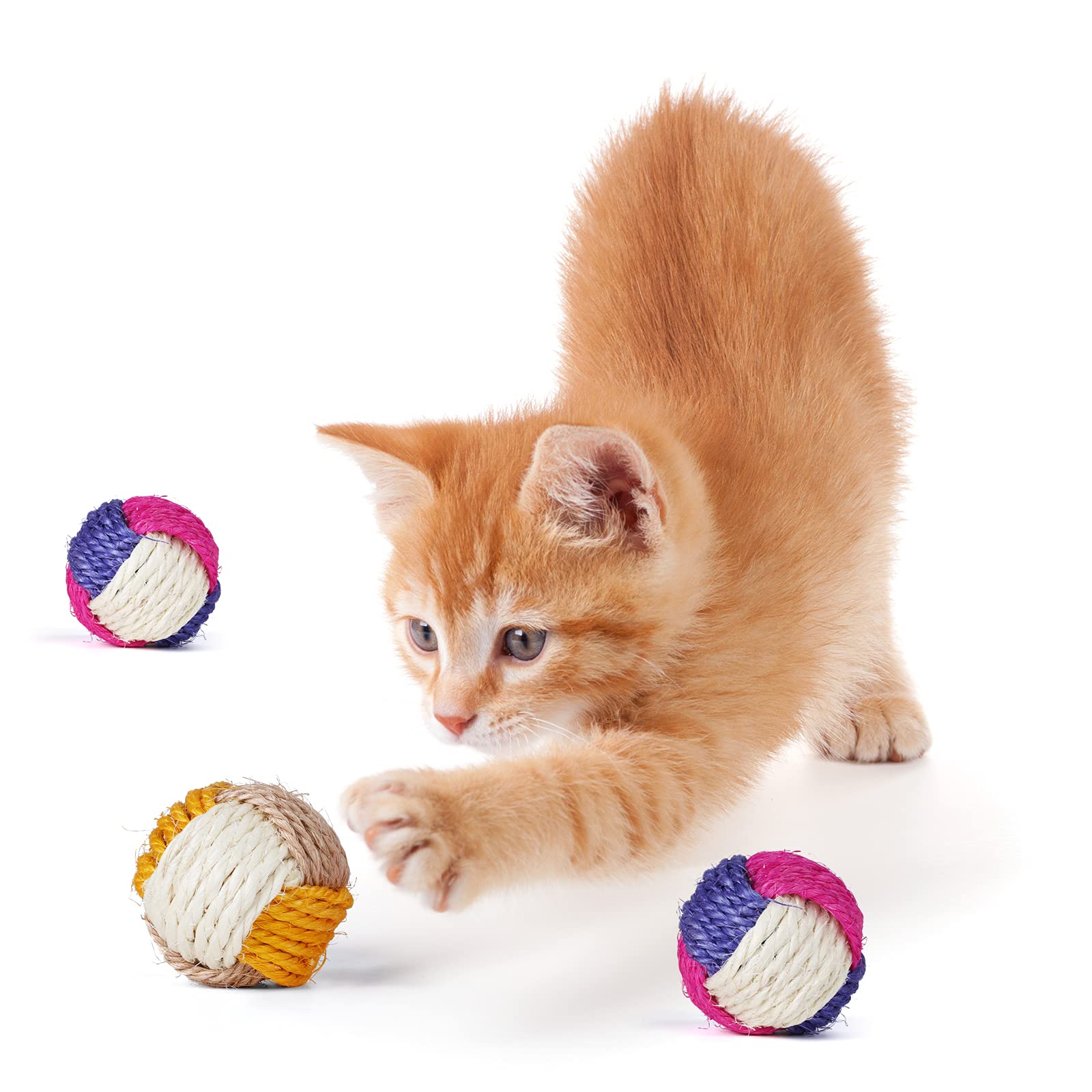 Palline Di Sisal Per Gatti - Confezione Da 9, Colorate, Giocattolo Per Graffiare E Giocare - Foto 13
