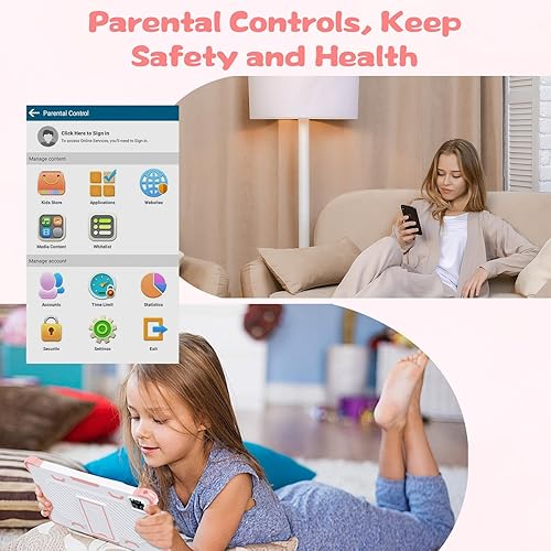Miniatura 4 de YATIOM Tablet para niños de 10 pulgadas Android 14 con funda protectora, Octa-Core, 10GB+64GB512GB expandible, batería de 6000mAh, WiFi, BT, control