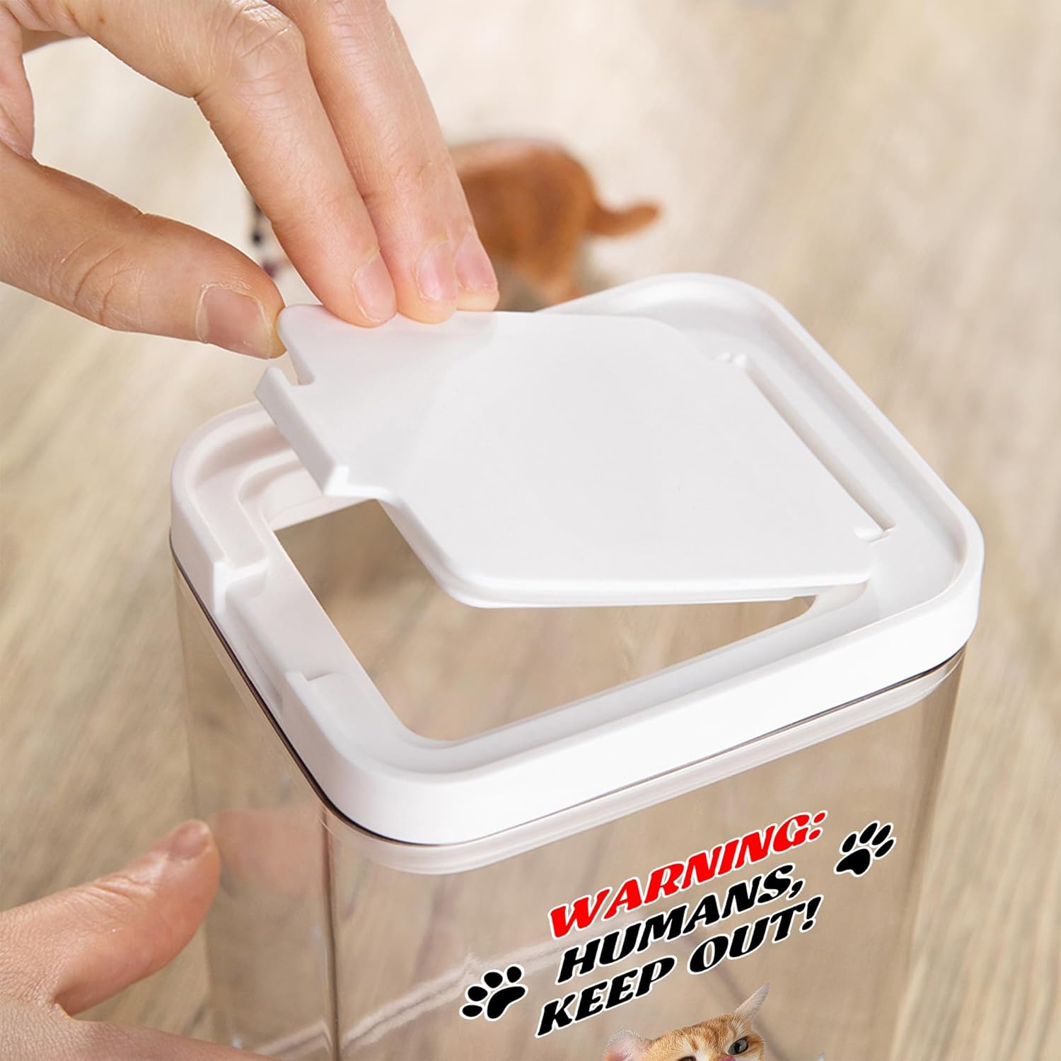 CALLIE Personalized Dog Food Storage Container, Airtight Cat Dog Treat Jar with Photo and Name, Pet Supplies Birthday Gift for Pet Owners Lovers, 6.3×4.13×3.35 Inch
