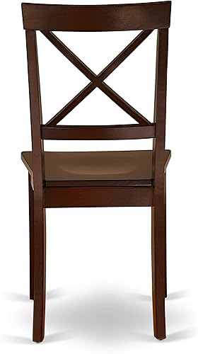 Miniatura 10 de East West Furniture ANBO5-MAH-W - Juego de comedor de 5 piezas para 4 personas, incluye una mesa de cocina redonda con pedestal y 4 sillas de