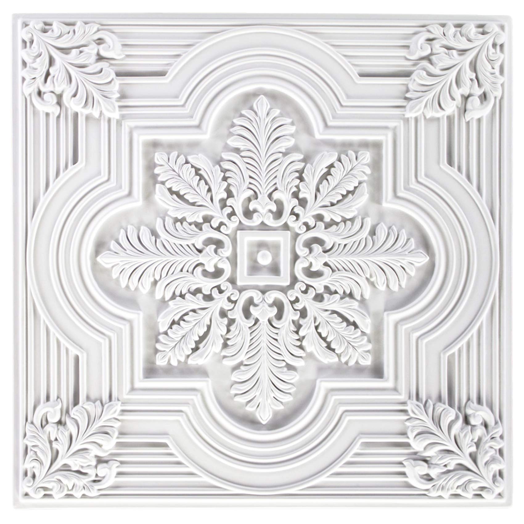 Stock rimanente! Pannelli per soffitto in poliuretano - pannello decorativo a stucco robusto e stabile 60x60cm - (Hexim FH5085) pannello rosetta decorazione soffitto schiuma dura