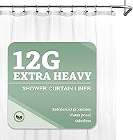 Vista 53 de Barossa Design - Forro de cortina de ducha blanco, PEVA de gama alta, libre de bisfenol A y de cloruro de polivinilo, sin olor químico, cortina