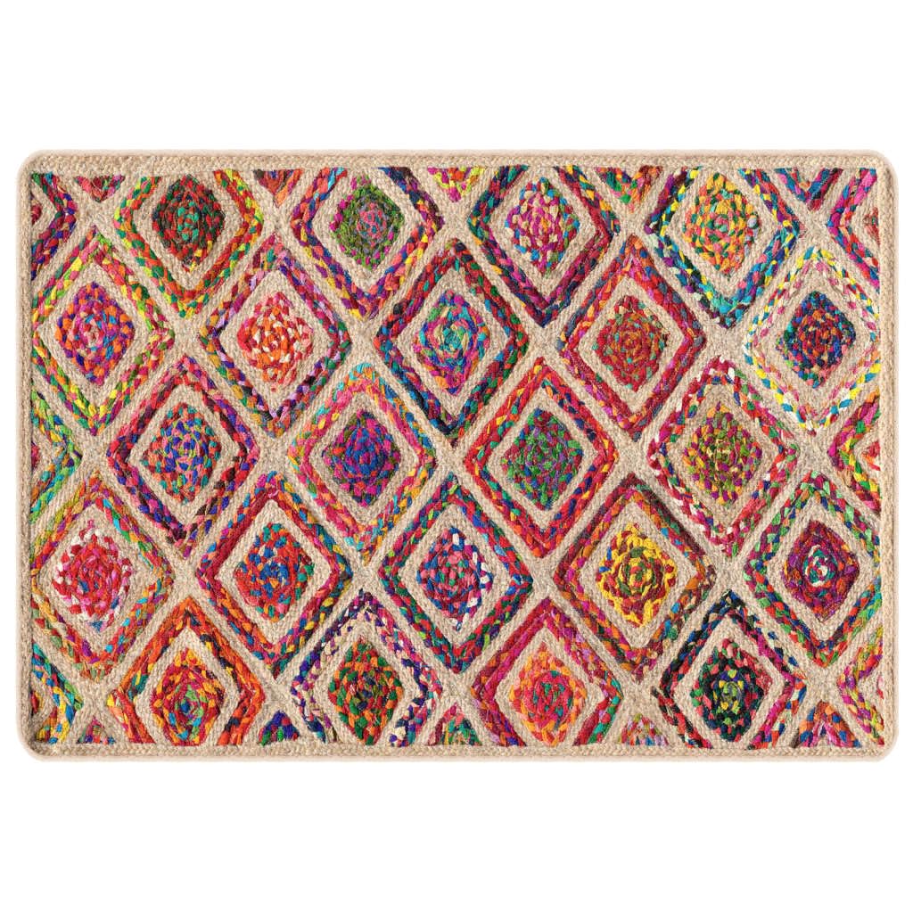 Tapis multicolore 120x180 cm lavable en machine pour salon chaleureux
