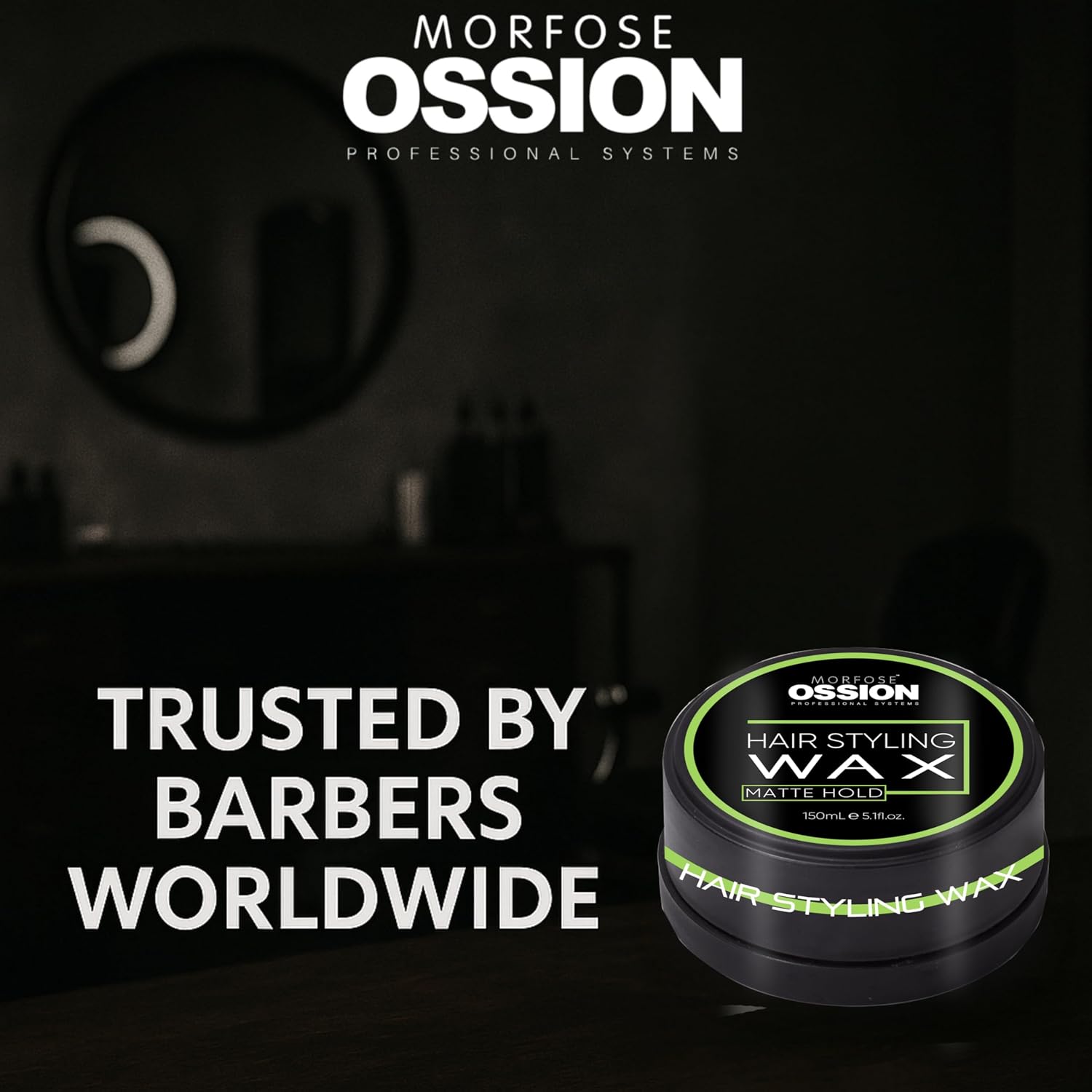 Morfose Barber Wax,(5.30 Ounce (Pack of 1), Matte Hold, Premium Hair Styling Wax for Men, Natural Shine, Easy Application, Ideal for Various Styles, Long-Lasting, Water-Soluble, Pleasant Fragrance