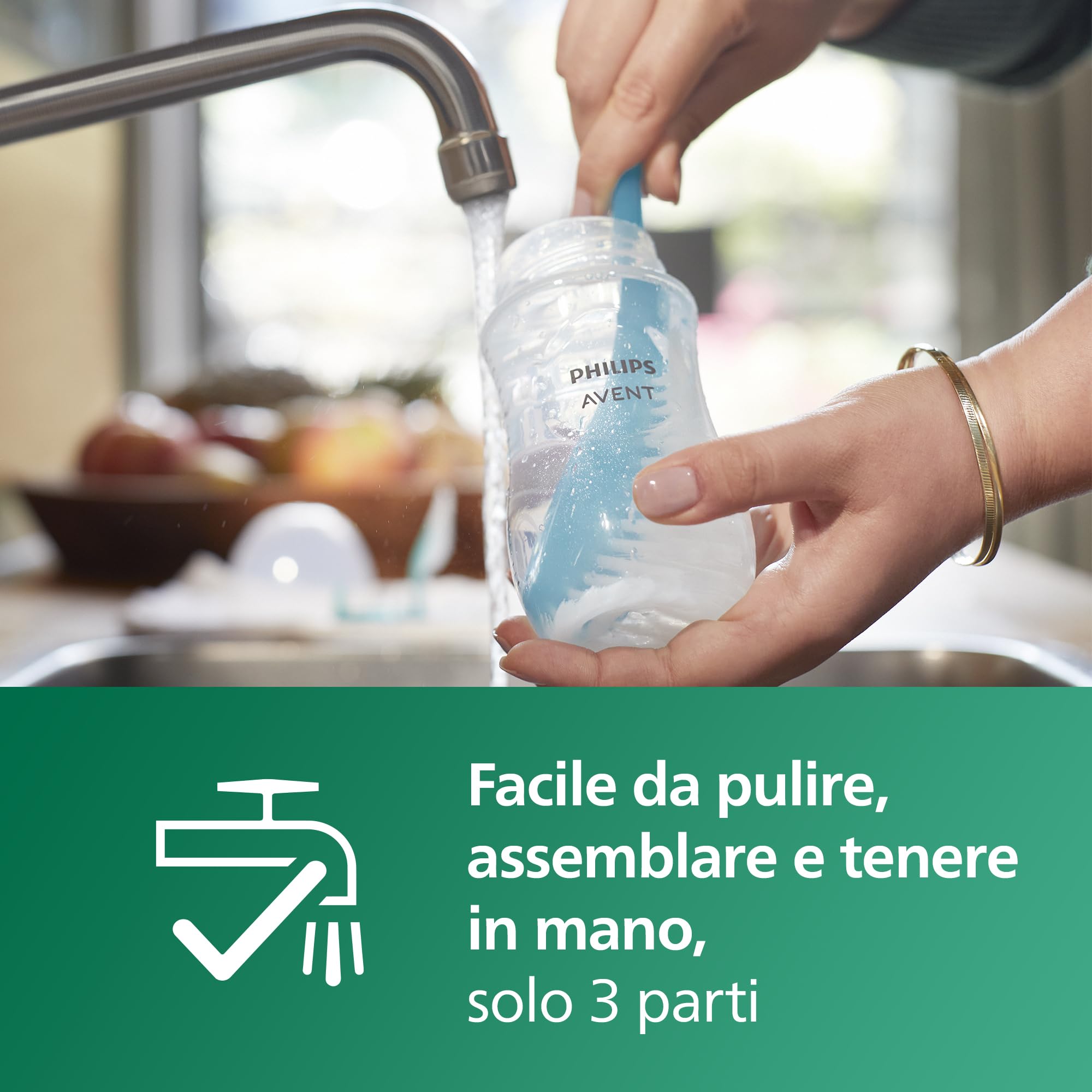 Philips Avent Biberon Natural Response in vetro - Biberon da 240 ml, senza BPA, per neonati da 1 mese in su (modello SCY933/01)