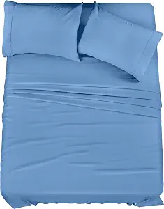 Utopia Bedding Full Bed Sheets Set - 4 Piece Bedding - Brushed Microfiber - Shrinkage and Fade Resistant - Easy Care (Full, Dutch Blue)