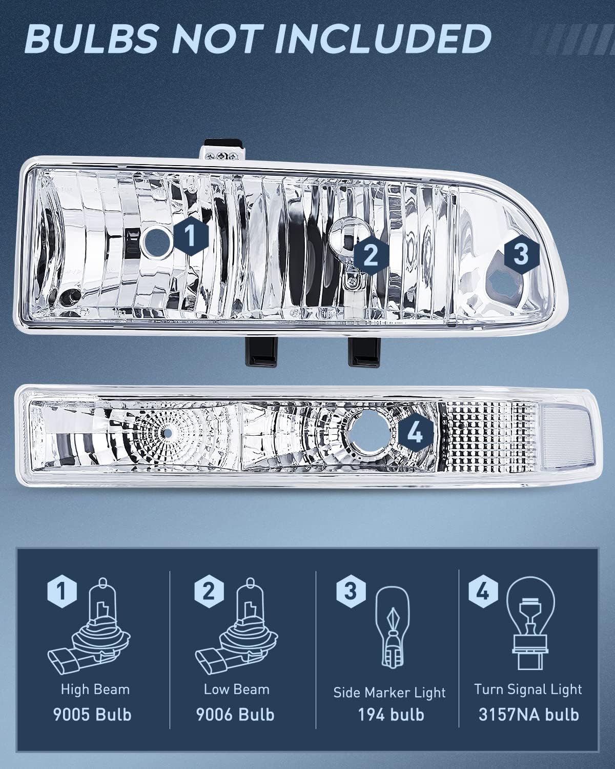 Nilight Headlight Assembly for 1998 1999 2000 2001 2002 2003 2004 2005 Chevy Blazer Headlights 1998-2004 Chevrolet S10 Pickup Replacement Headlamp Housing Bumper Lights