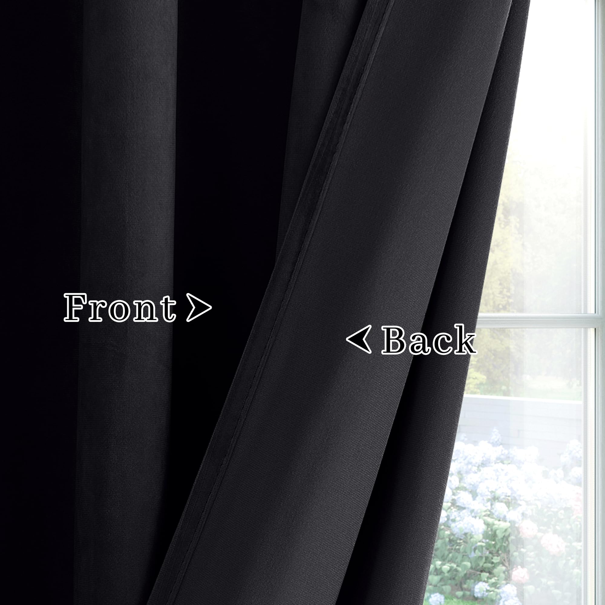 PONY DANCE Pencil Pleat Black Velvet Curtains - Image 4