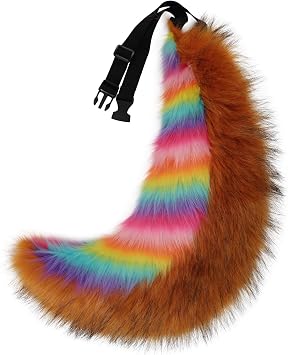 COSYEARS Faux Fur Animal Fox Wolf Tail Fursuit Furry Handmade Fluffy Plush Costume Accessories Halloween Party