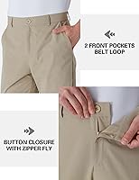Vista 5 de Pantalones de golf altos para hombre, de 32/34, 36/38 pulgadas, elásticos, ligeros, de secado rápido, casuales con bolsillos