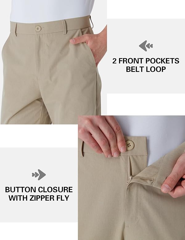 Idtswch Men's Tall Golf Pants 34" Stretch Work Dress Pants Lightweight Quick Dry Casual Trousers with Pockets Khaki by Idtswch - Used condition - Image 5