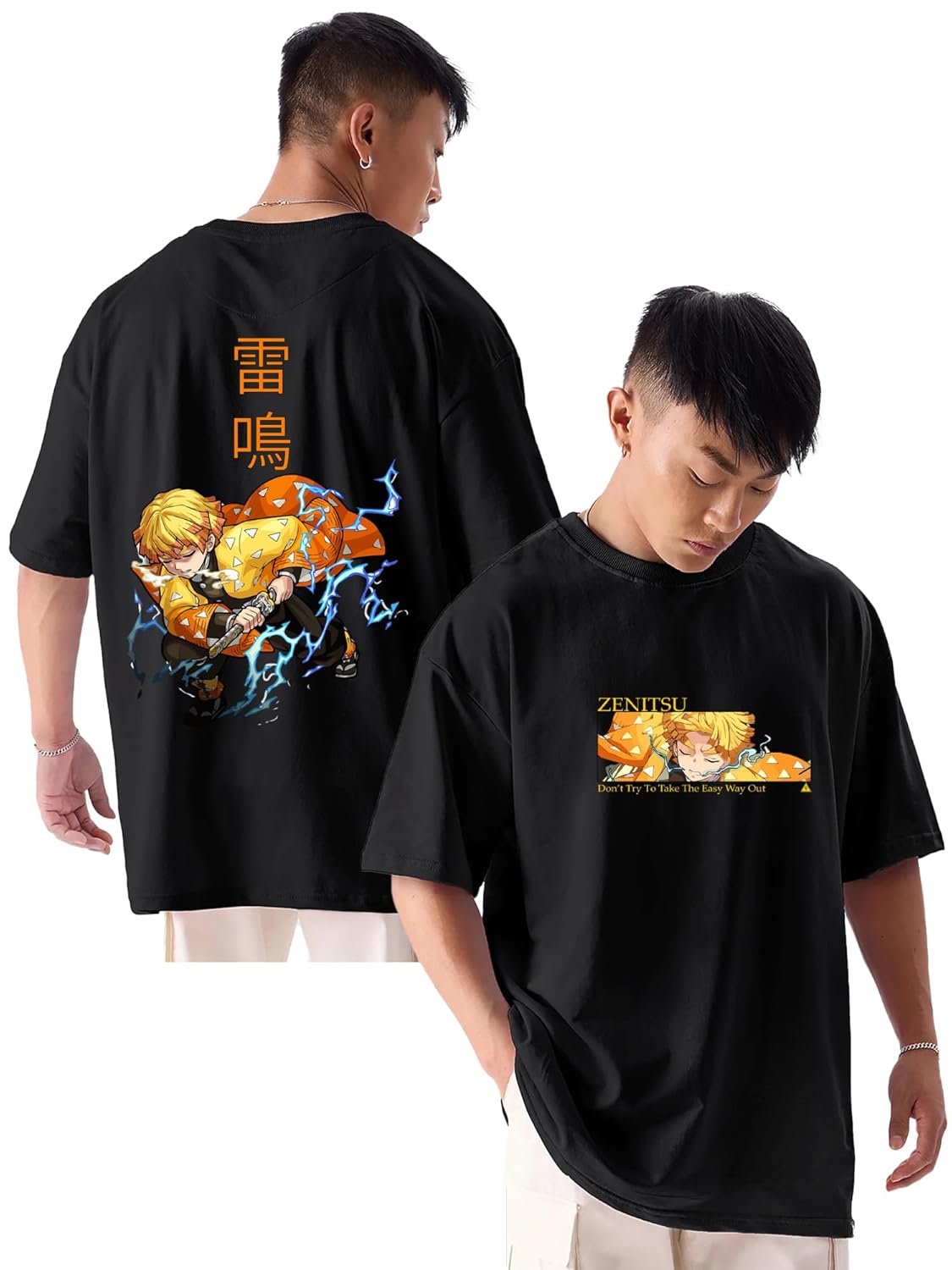 Buy fanideaz Half Sleeve Oversized Anime Printed Round Neck