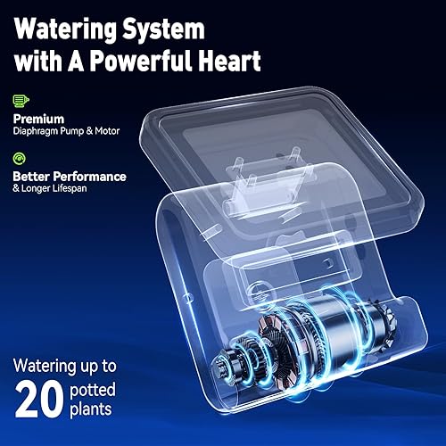 Miniatura 4 de RAINPOINT Sistema de riego automático solar inteligente WiFi para plantas en macetas, hasta 20 plantas de diseño experto de línea de goteo para