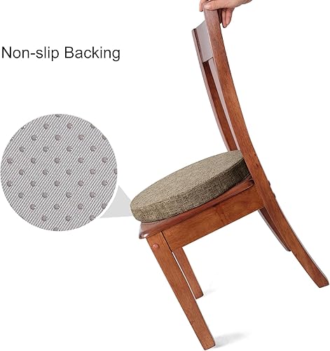 Miniatura 5 de Tromlycs Cojín redondo para asiento de silla de 16 pulgadas, para taburetes circulares, almohada de espuma decorativa antideslizante, 1 pieza, 16 x