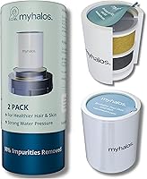 Vista 1 de 2 Pack - MyHalos® Fixed Hard Water Shower Filter Cartridge Replacement - Home, Travel Power Filtered Shower Head Filter, Chlorine & Heavy Metal