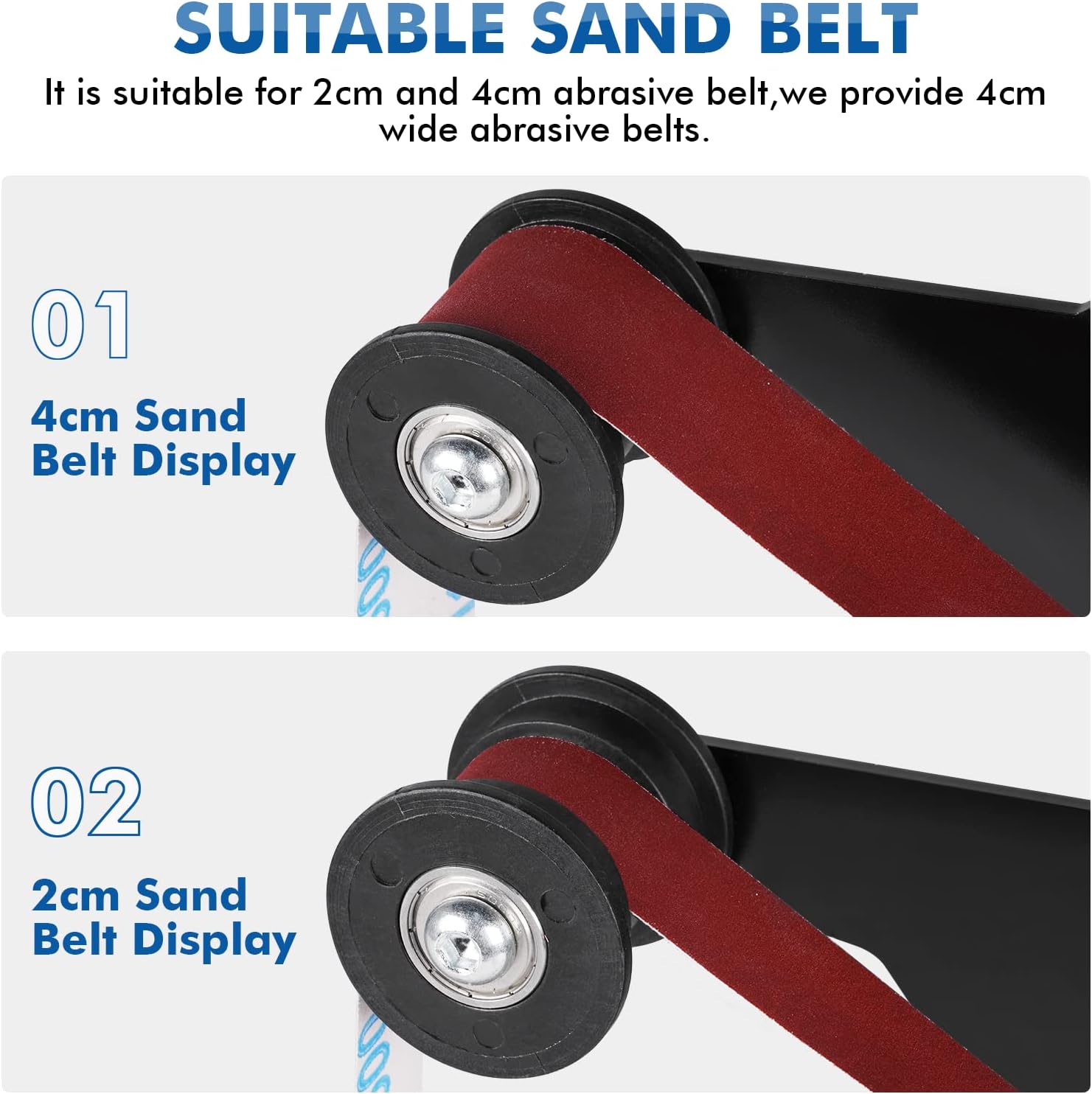 Belt Sander Adapter for Angle Grinder Spindle Thread US 5/8-11 Pipe Tube Polisher Pipe Sander Attachment 20-40mm Belt with 10PCS Belt