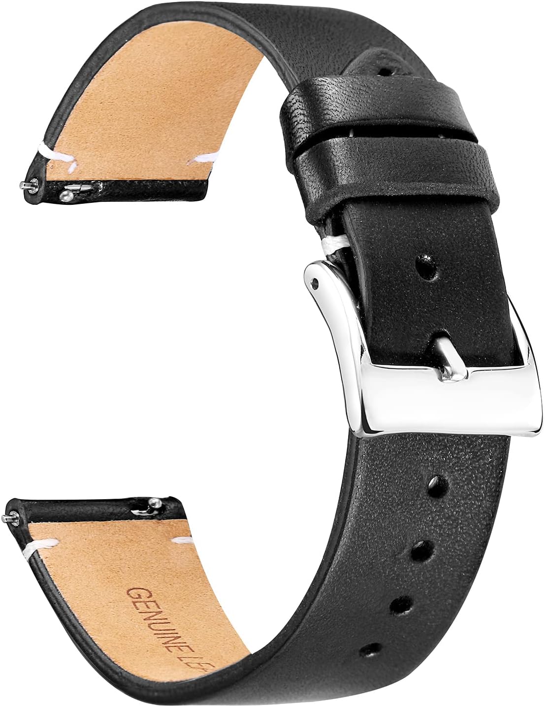 BINLUNGenuine Leather Watch Straps Quick Release Replacement Leather Watch Bands for Men and Women 12mm 14mm 16mm 18mm 20mm 22mm 24mm with 4 Colors