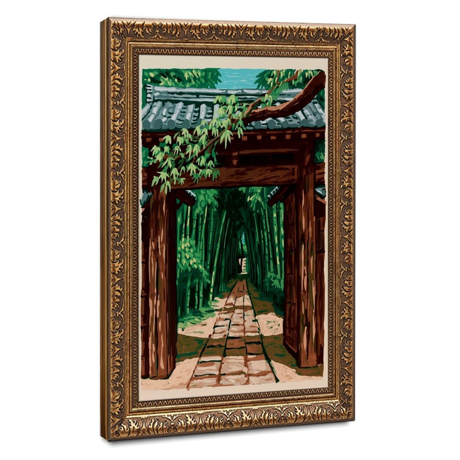 AYINUER Bamboo Forest Gateway Path Scene Poster Canvas Poster for Dorm Room Decor Gift