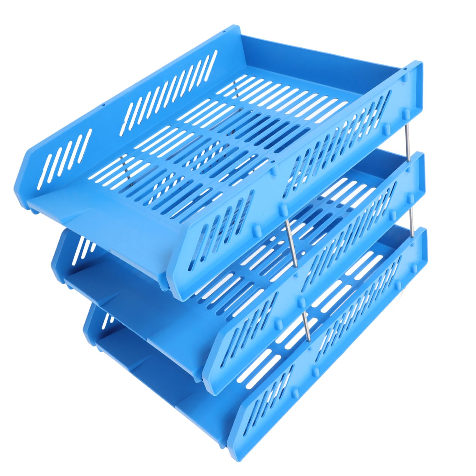 SHINEOFI Plateau Empilable À 3 Niveaux pour Documents Bac À Papier en Maille pour Bureau Classeur Trieur De Courrier