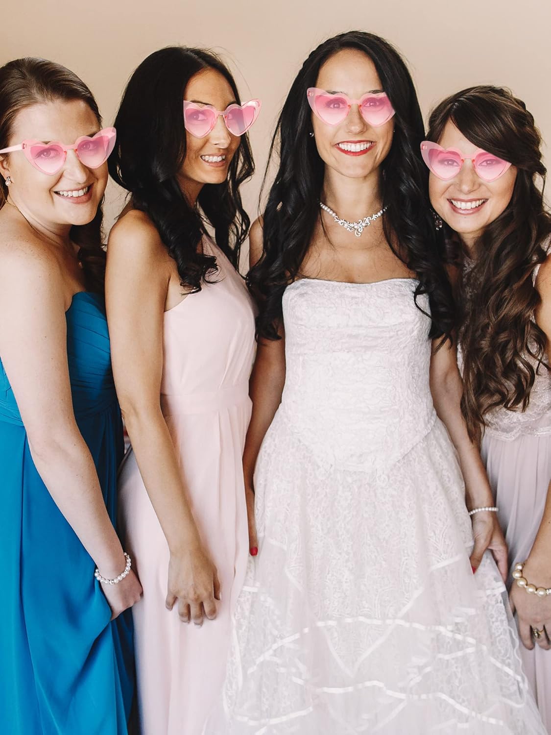 Flutesan 12 Pack Bachelorette Sunglasses Bride Bridesmaid Heart Shaped Sunglasses Women Eyeglasses for Party - Image 4