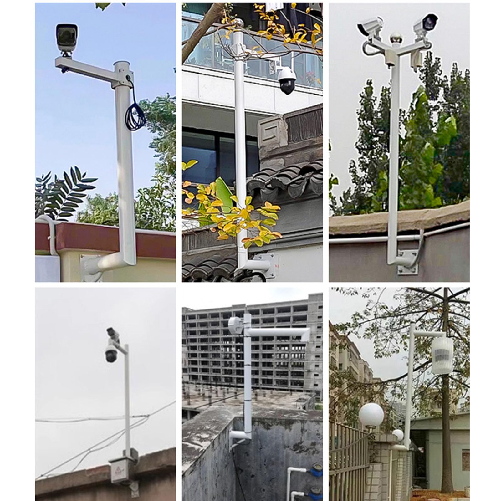 Generisch Diese universelle Masthalterung für Überwachungskameras, Lange Armstütze für CCTV- und IP-Kameras, vertikaler Mastmontageadapter