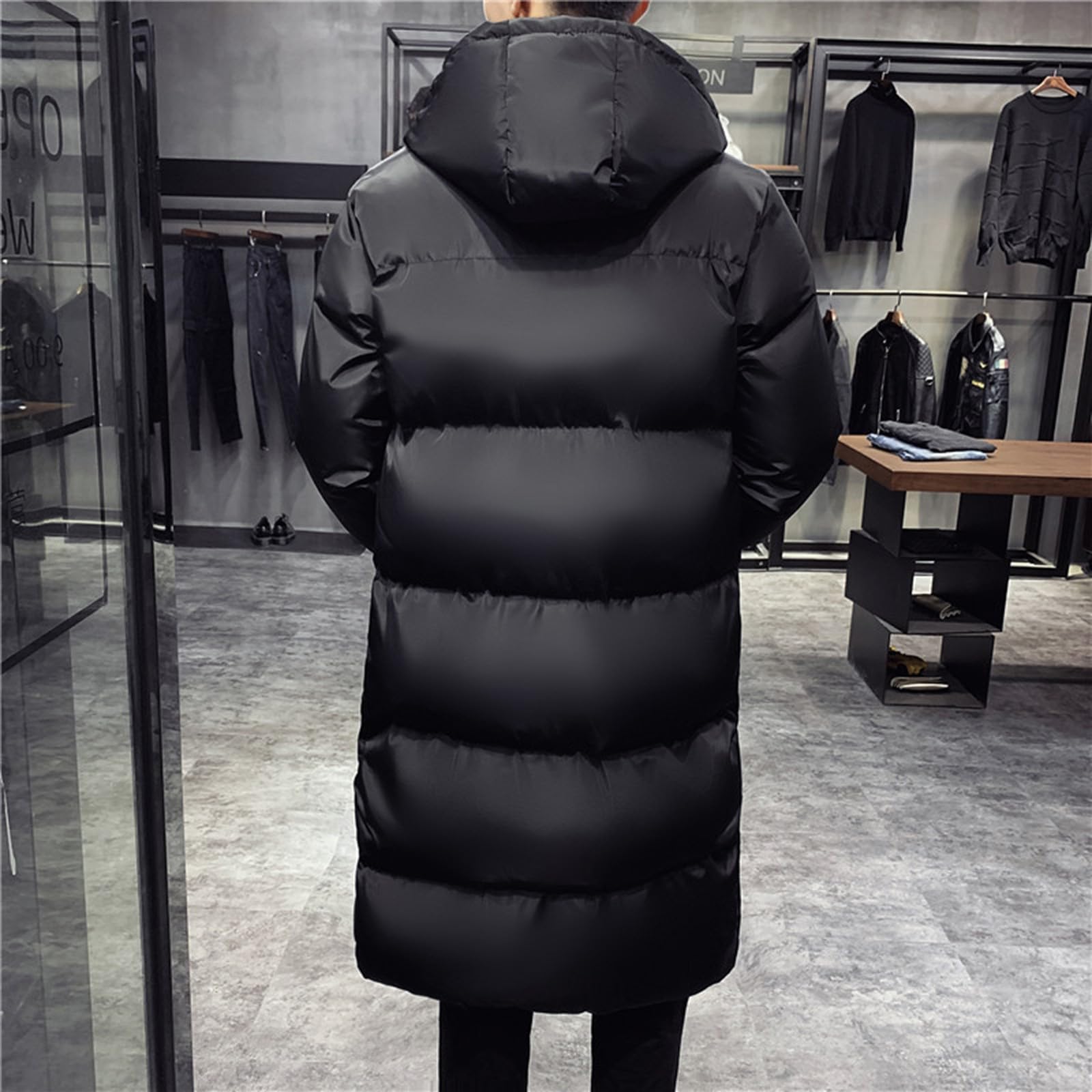 Piumino con cappuccio da uomo, cappotti lunghi trapuntati da uomo leggero piumino parka giacche antivento piumino lungo inverno caldo piumini lunghi piumini impermeabili cappotti invernali