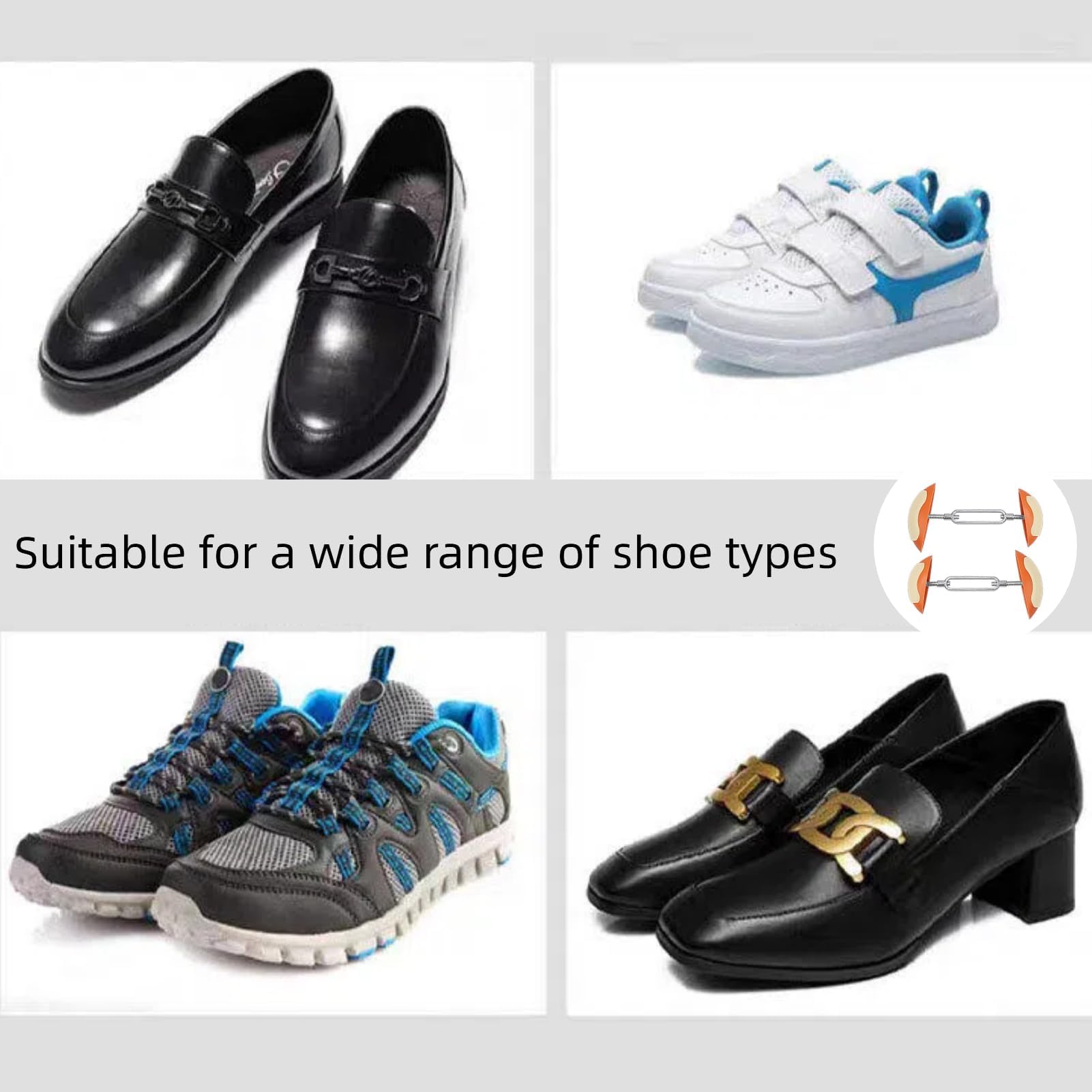 Lot de 2 élargisseurs de chaussures, élargisseurs de chaussures, élargisseurs de chaussures, tendeur à tige large, n'endommage pas les chaussures, convient à tous les types de chaussures