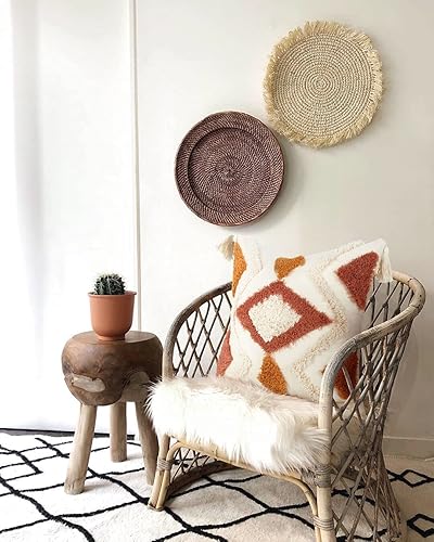 Miniatura 7 de Merrycolor Fundas de almohada bohemias de 18 x 18 pulgadas, fundas de almohada decorativas tejidas con copetudo, fundas de almohada bohemias para