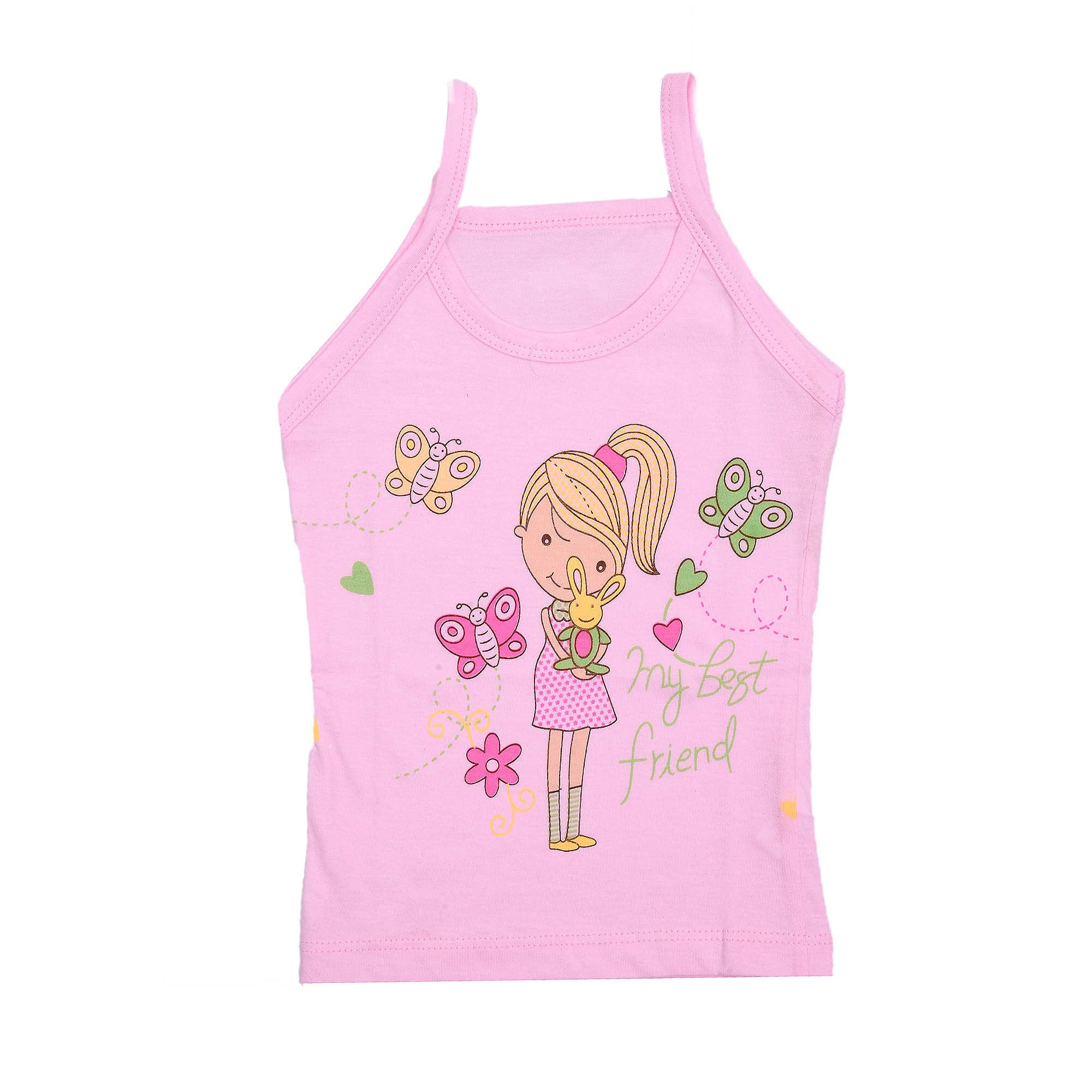 SMARTERKIDS Baby Girl's Cotton Vest (Pack of 4) (15 No. Girls Vest_Multicolored_9-10 Years) 1