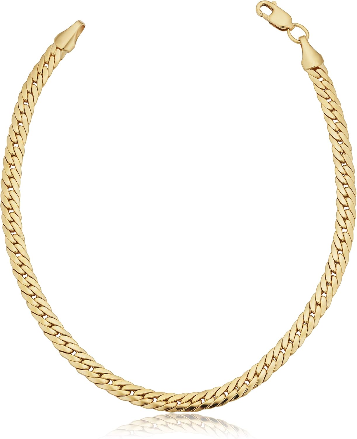 Solid 14k Yellow Gold Filled Bombay Curb Chain Bracelet for Men and Women (3.9 mm, 7.5 inch)