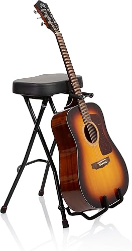 Miniatura 3 de Gator Frameworks Foldable Guitar Stool with Padded Seat and Rear Mounted Guitar Hanger (GFW-GTRSTOOL)