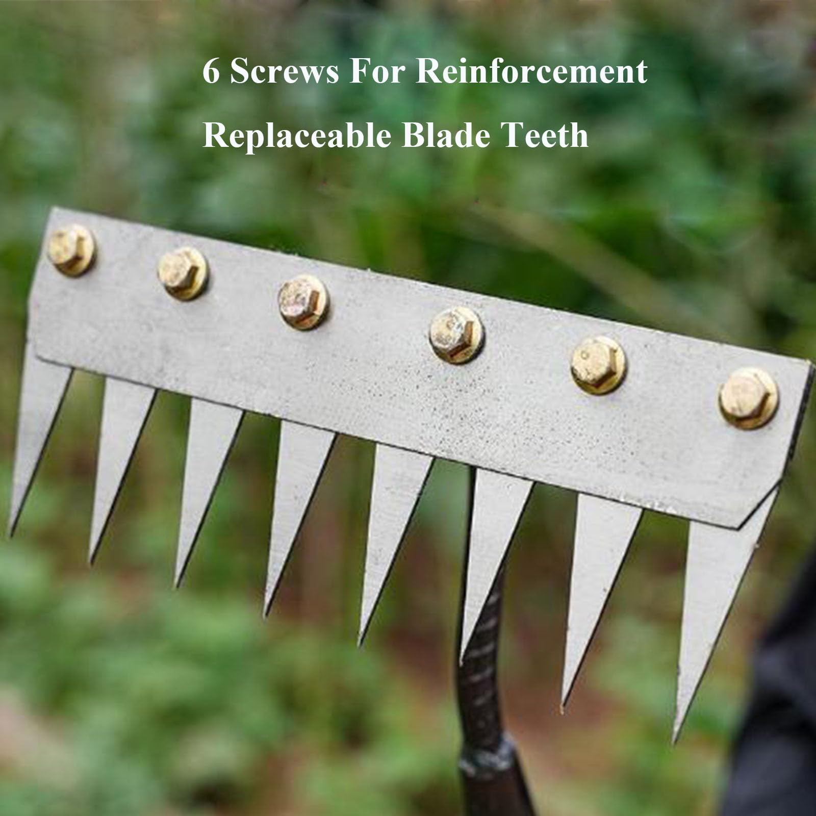 Rastrillo de Deshierbe Extractor de Malas Hierbas con 8 Dientes Herramienta de Deshierbe Manual para Aflojar Suelo, Plantar y Deshierbe