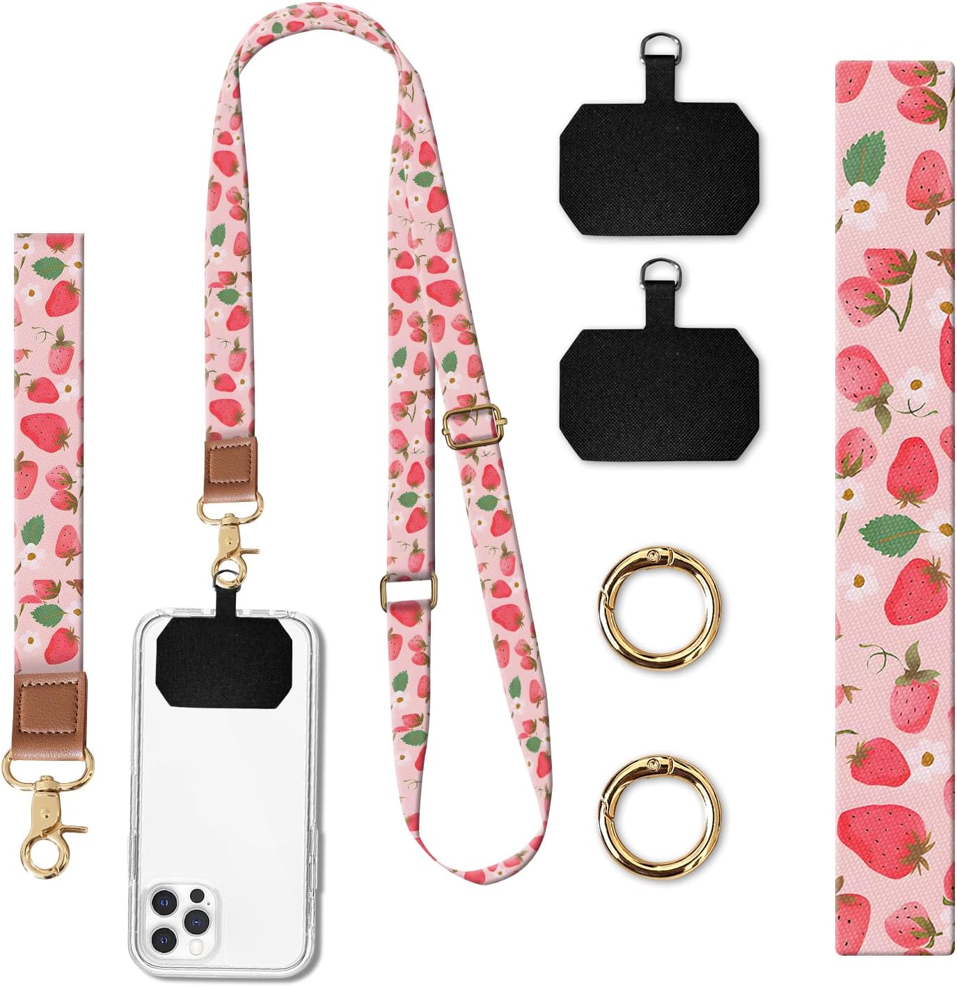 Phone Lanyard Crossbody Wrist Strap, Universal Adjustable Neck Strap for Phone Case Keys ID Badges