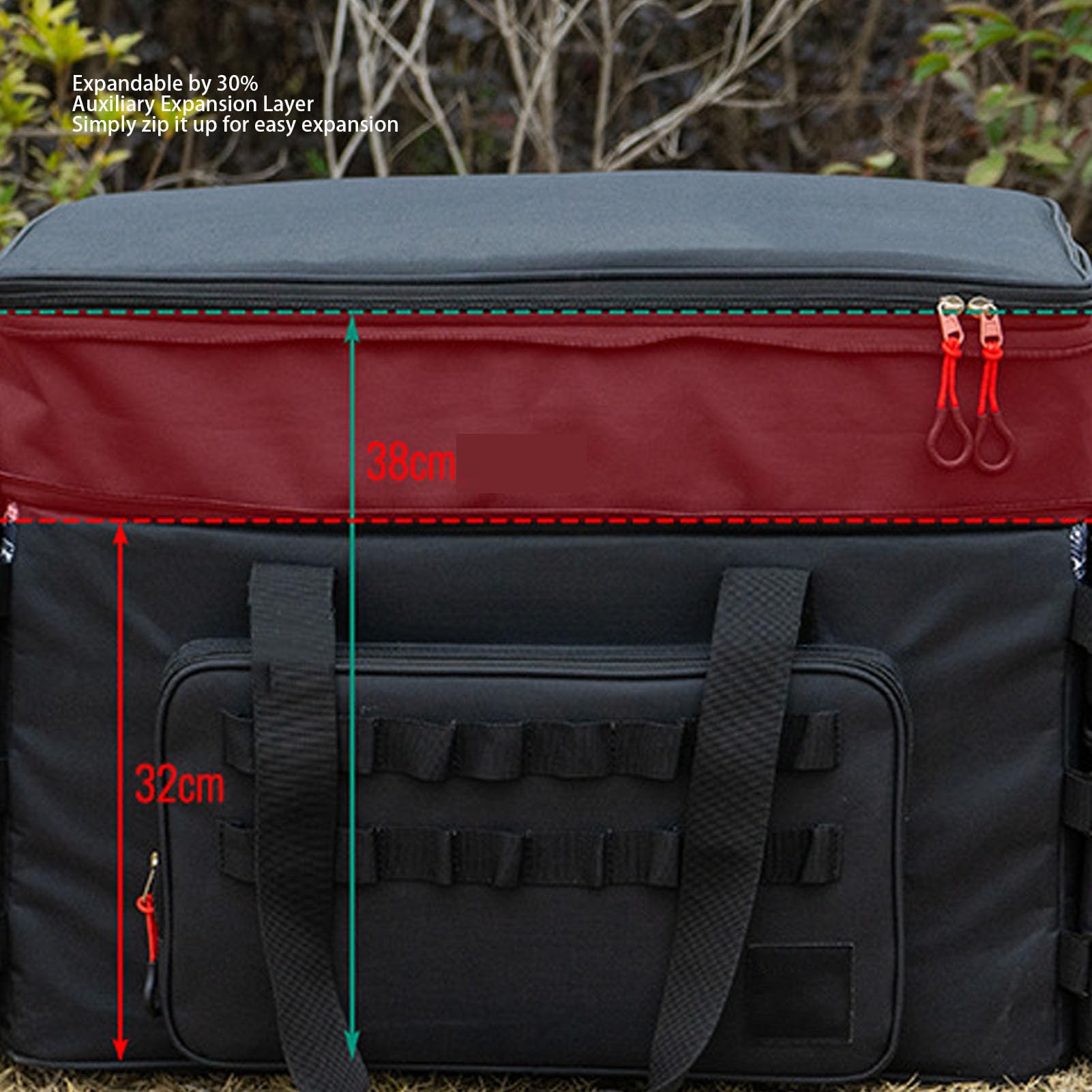 Borsa da Campeggio, Tessuto Oxford Impermeabile, capacità di 67 Litri, Perfetta per l'organizzatore del Bagagliaio da Esterno e Gli Elementi Essenziali per Il Campeggio