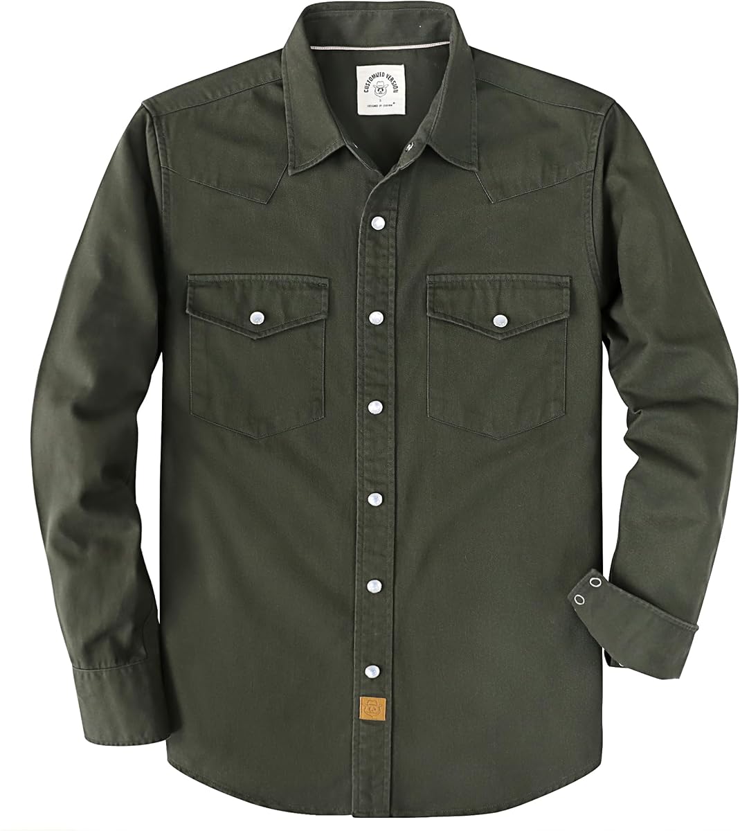 Dubinik® Long Sleeve Pearl Snap Shirts for Men Western Cowboy Casual Work | 100% Cotton, Comfortable, Breathable, 2 Pockets, Regular Fit, Vintage, Classic, Suitable For Spring Summer Fall And Winter
