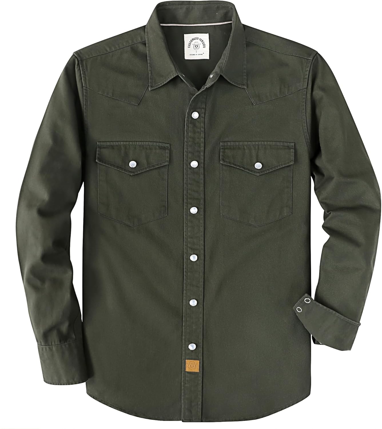 Dubinik® Long Sleeve Pearl Snap Shirts for Men Western Cowboy Shirt Casual Work Button Down with Pockets Comfortable Fit