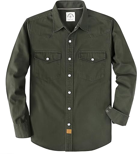 Dubinik Long Sleeve Pearl Snap Shirts for Men Western Cowboy Casual Work (ASIN B0G397B3JB), rank #10 by monthly sales volume for 'Flannel Shirt For Men' on Amazon
