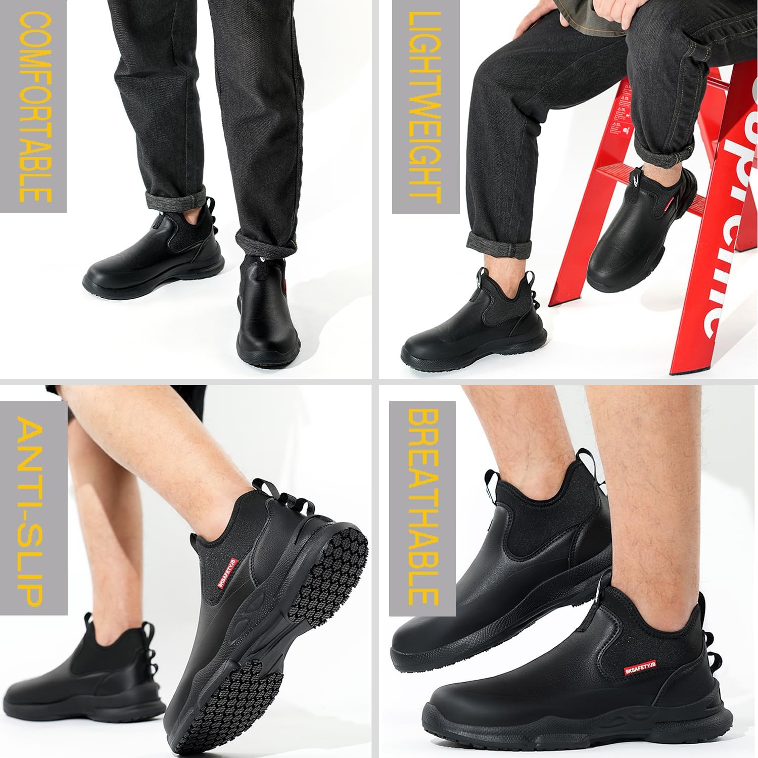 PJZHJ Non Slip Work Shoes for Women Water & Oil Resistant Food Service Shoes Comfortable Slip Resistant Chef Shoe for Restaurant Hospital - Image 2