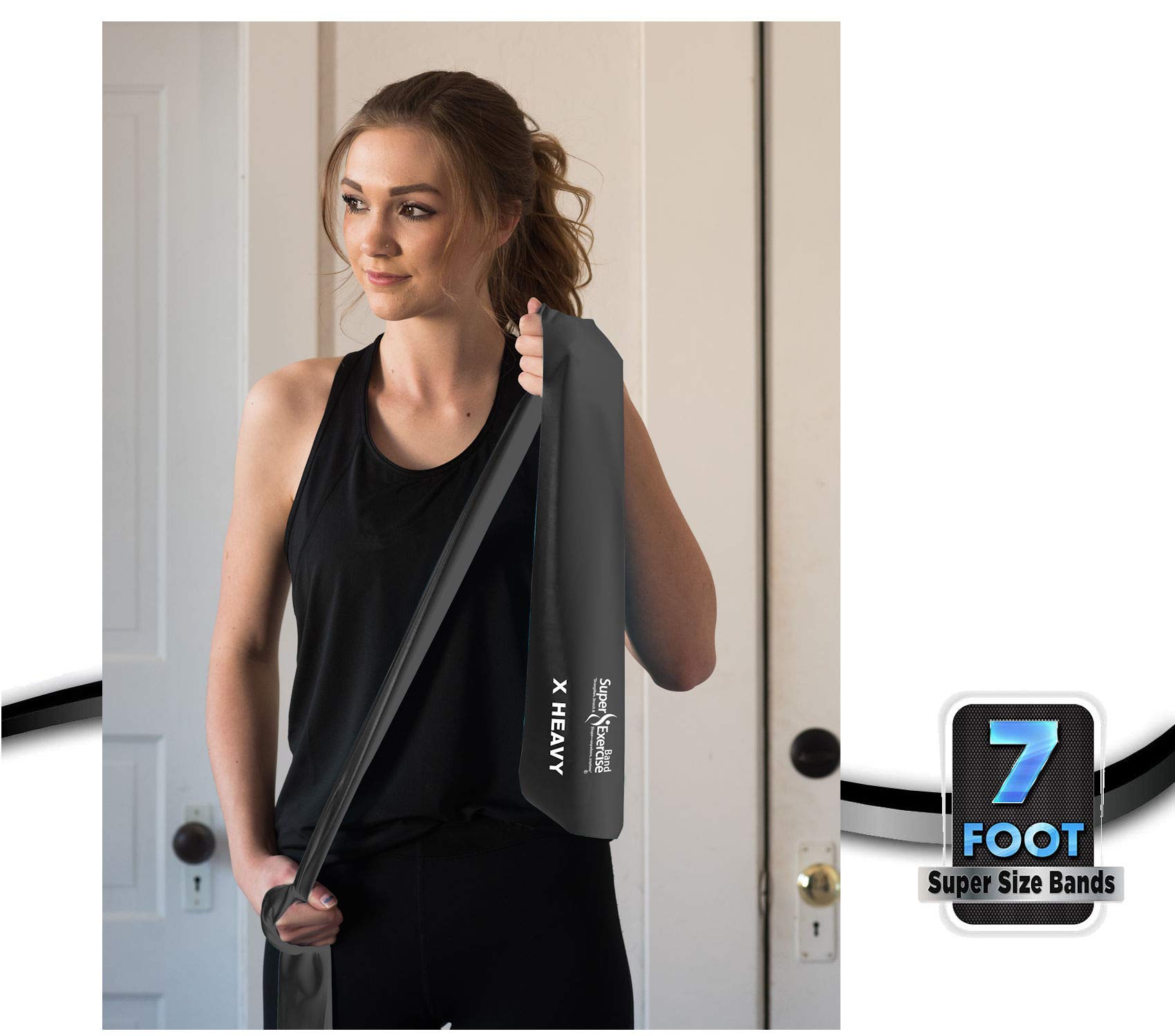 2,1 m. Senza Lattice Bande di Resistenza 3 Set. Fasce Elastiche per Fitness e Riabilitazione Allenamento. Include Custodia da Viaggio, Porta Anchor & Workout e-Book con Elastico.