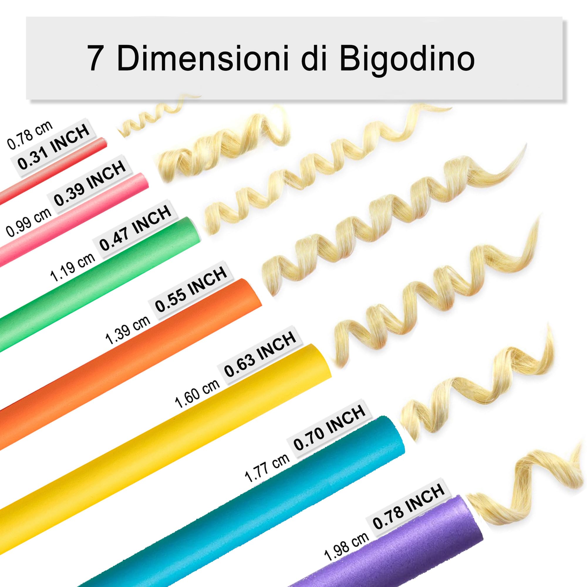 Bigodini per Capelli,47 Pezzi Flessibili Arricciacapelli Senza Calore,Bigodino per Capelli Corti,Bigodino Lungo per Boccoli,Bigodini Morbidi per Dormire per Capelli Medi Lunghi
